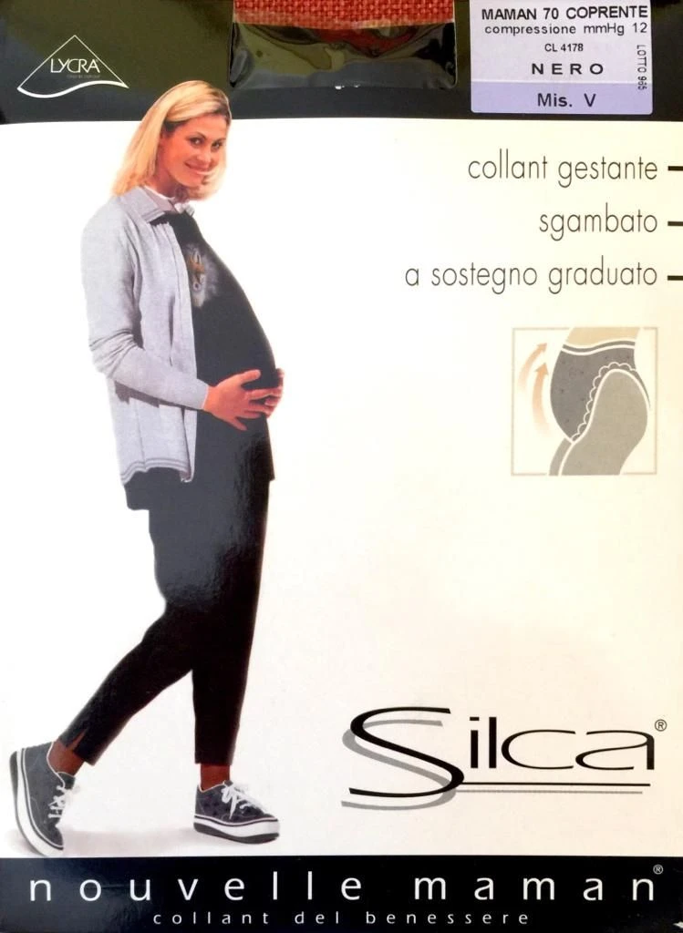 Collant Gestante A Sostegno Graduato 70 Den Coprente Silca Maman 3 Collant Gestante A Sostegno Graduato 70 Den Coprente Silca Maman