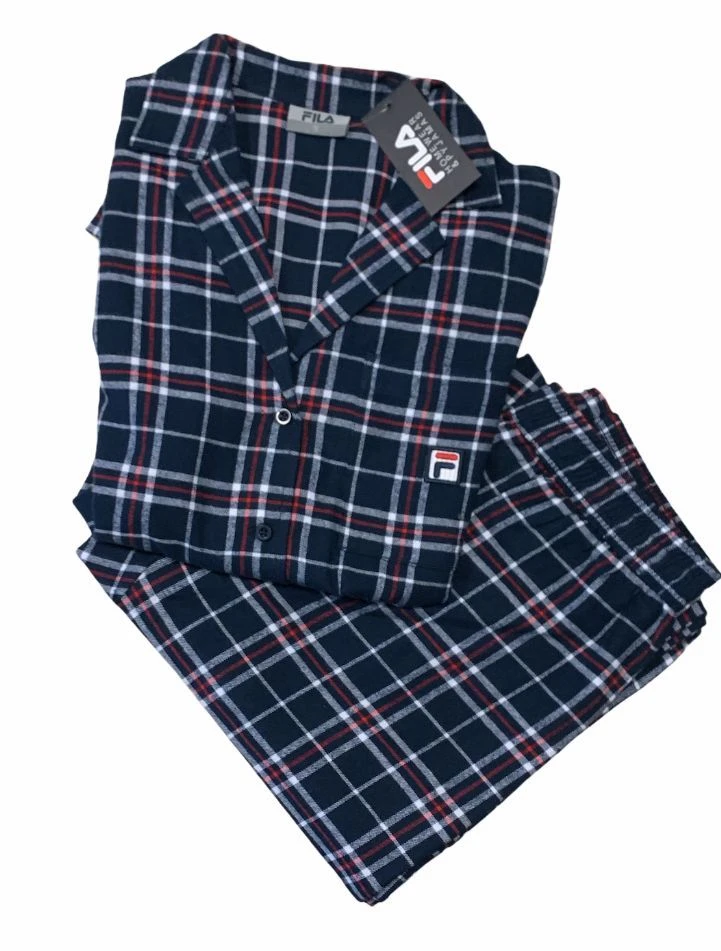 Pigiama Donna Aperto 100% Cotone Flanella Fila 4076 4 Pigiama Donna Aperto 100% Cotone Flanella Fila 4076 - immagine 2