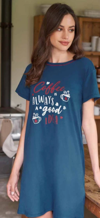 Abito Donna Casa Mezza Manica 100% Cotone Jersey Linclalor 71376 3 Abito Donna Casa Mezza Manica 100% Cotone Jersey Linclalor 71376