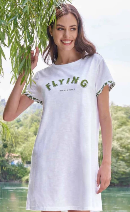 Abito Donna Casa Mezza Manica 100% Cotone Jersey Linclalor 71379 3 Abito Donna Casa Mezza Manica 100% Cotone Jersey Linclalor 71379