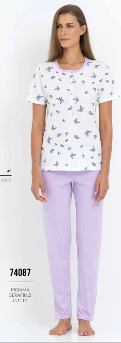 Pigiama Donna M/M Pantalone Lungo 100% Cotone Linclalor 74087 Special Price 3 Pigiama Donna M/M Pantalone Lungo 100% Cotone Linclalor 74087 Special Price