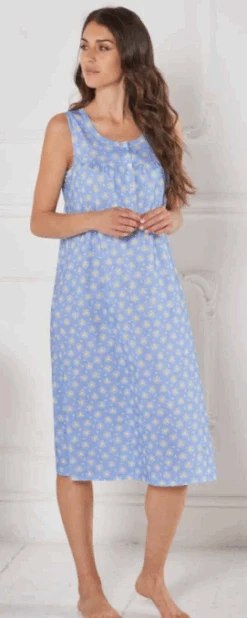 Camicia Da Notte Spalla Larga 100% Cotone Jersey Linclalor 74476