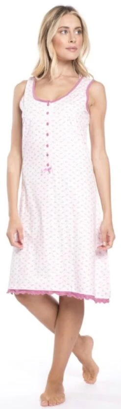 Camicia Da Notte Canottiera Spalla Larga 100% Cotone Karelpiu' 8303