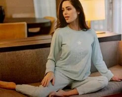 Pigiama Donna Fila 4068 Cotone Caldo Invernale 7 Pigiama Donna Fila 4068 Cotone Caldo Invernale -Moda Lingerie Negozio b4067