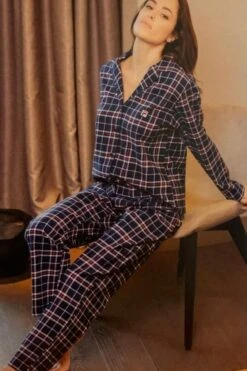 Pigiama Donna Aperto 100% Cotone Flanella Fila 4076 7 Pigiama Donna Aperto 100% Cotone Flanella Fila 4076 -Moda Lingerie Negozio b4076