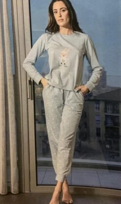 Pigiama Donna Fila 4067 Cotone Caldo Invernale -Moda Lingerie Negozio c4067