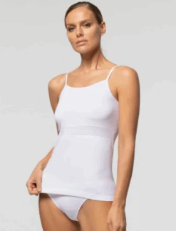 Canottiera Donna Spalla Stretta Microfibra Seamless Pompea