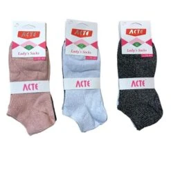 Calzino Donna Lurex Corto Cotone Acte 2026