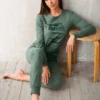 Tuta Casa Donna Cotone Pesante Jadea Home 5159 1 Tuta Casa Donna Cotone Pesante Jadea Home 5159 -Moda Lingerie Negozio verde